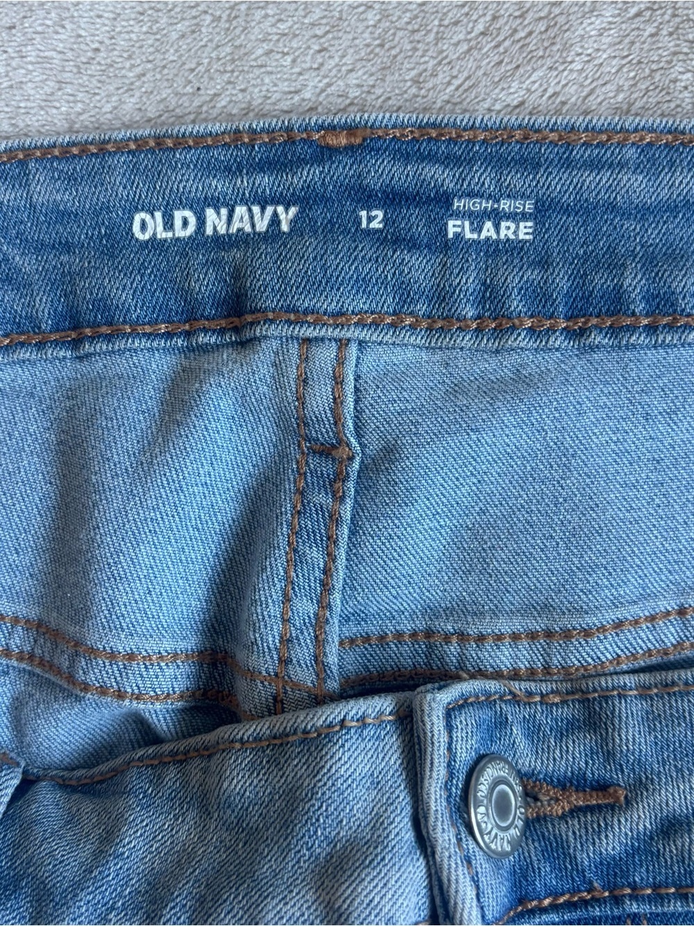 Old Navy Light Blue Women's Flare Jeans - Size 12 - Picture 7 of 7